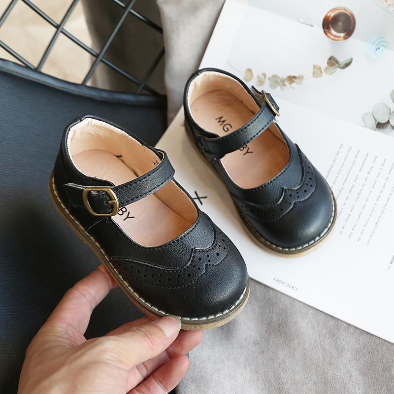 2021new boys casual girls single spring and autumn performance children's leather shoes 210303