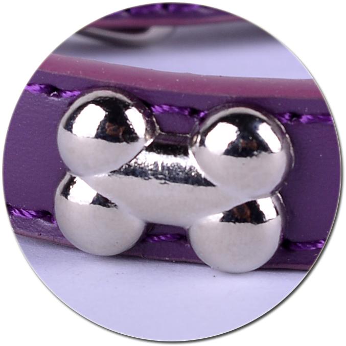 Pu Leather Dog Collar Bone Shaped Studded Collars For Small Dogs Puppy Pet Supplies Red Black Purple Colors Size S M L