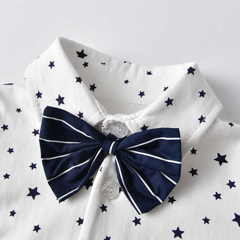 White Baby Boys Romper born Formal Clothing Toddler Spring Boy Boutique Clothes Infant Dot Cotton Jumpsuit 210615