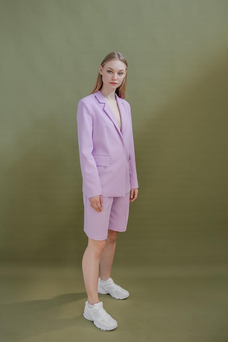 Fashion Girls Blazer Suits Women 2 Pieces Short Pants Evening Party Prom Formal Outfit Tuxedos (Jacket+Pants)