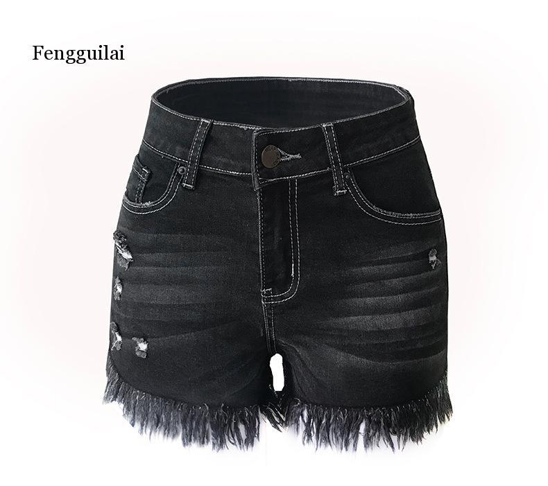 High Waist Bull-puncher knickers Sexy Women Shorts Biker Shorts Jean Summer 2021 Black Streetwear