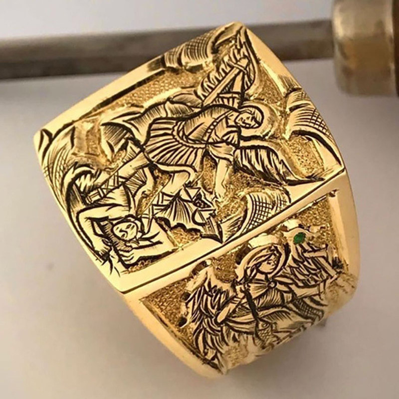 Greek Mythology Knight Templar Statement Mens Ring Vintage Yellow Gold Antique Punk Carved Religion Rings for Women Jewelry
Greek Mythology Knight Templar Statement Mens Ring Vintage Yellow Gold Antique Punk Carved Religion Rings for Women Jewelry