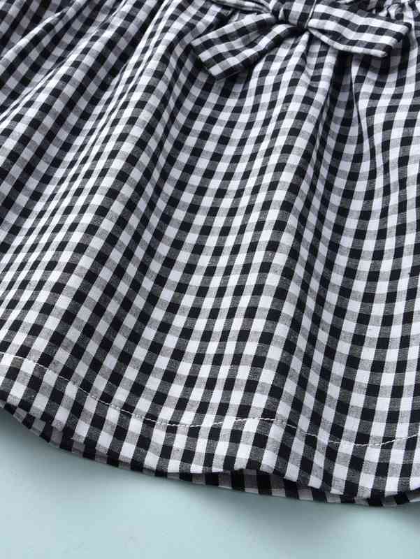 Baby Gingham Frill Trim Bow Front Dress SHE