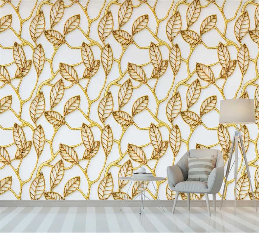 Custom 3D wallpaper mural Nordic minimalist golden leaves bedroom background wall, Silk material
Custom 3D wallpaper mural Nordic minimalist golden leaves bedroom background wall, Silk material