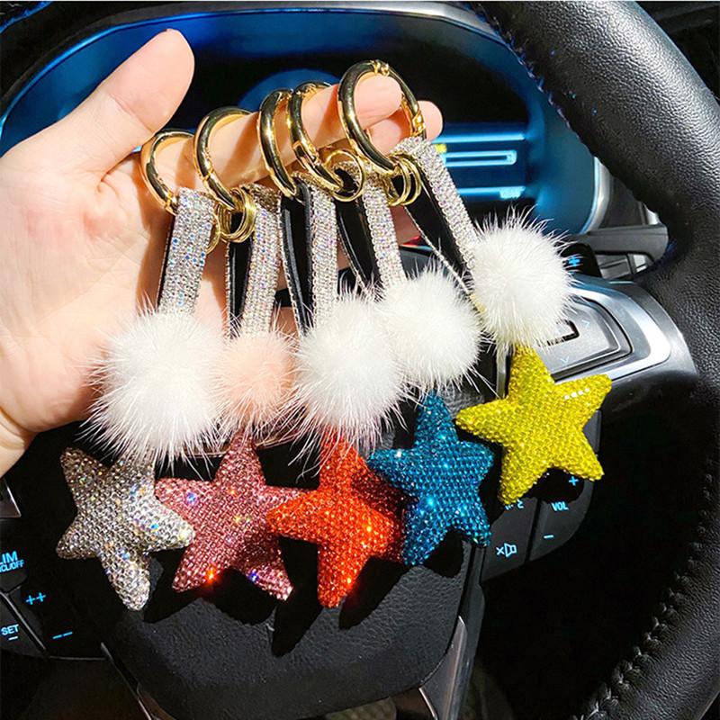 Keychains Korean Fashion Mink Diamond Five Star Keychain Creative Ceramic Clay Rhinestones Bag Pendant Car Gift
Keychains Korean Fashion Mink Diamond Five Star Keychain Creative Ceramic Clay Rhinestones Bag Pendant Car Gift