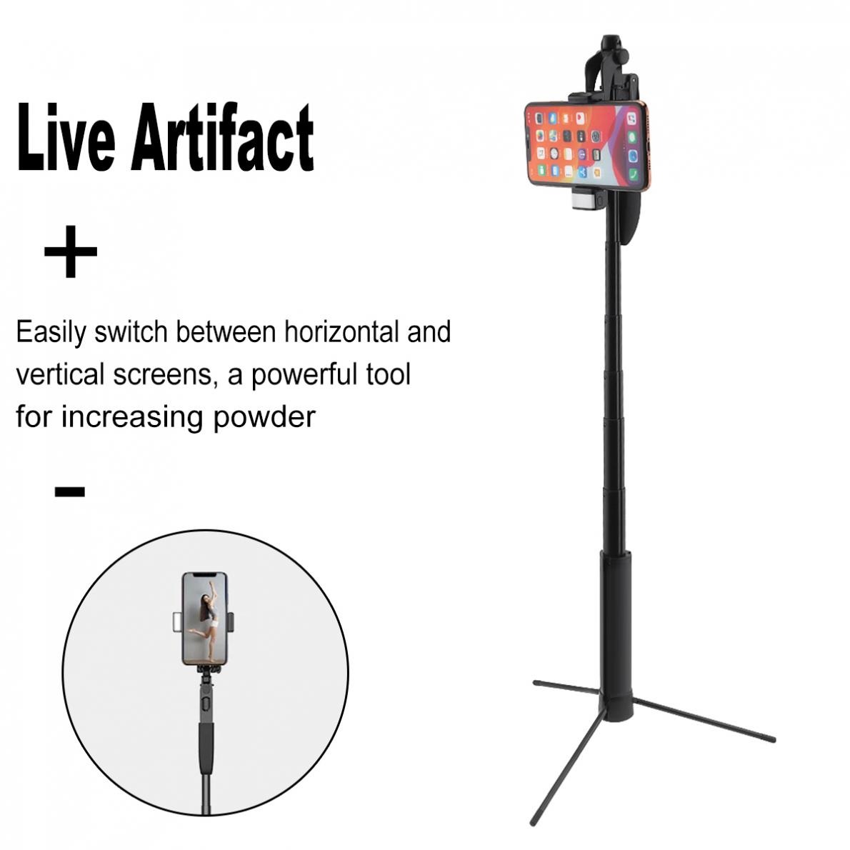 Portable Integrated Selfie Stick Tripod Live Stabilizer with Adjustable Fill Light Mobile Phone Bracket Remote