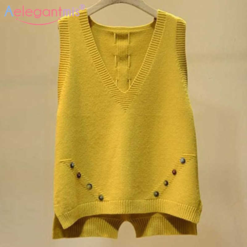 Aelegantmis Casual Knitted Vest Women Vintage All Match Korean Jumper Female Button Spring Autumn Sleeveless Waistcoats 210607, Apricot gray
Aelegantmis Casual Knitted Vest Women Vintage All Match Korean Jumper Female Button Spring Autumn Sleeveless Waistcoats 210607, Apricot gray