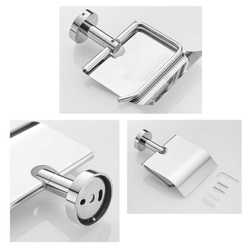 Wall Mounted Tissue Holder Suitable Moisture Proof Toilet Paper with Shelf for Bathroom Washroom 210709