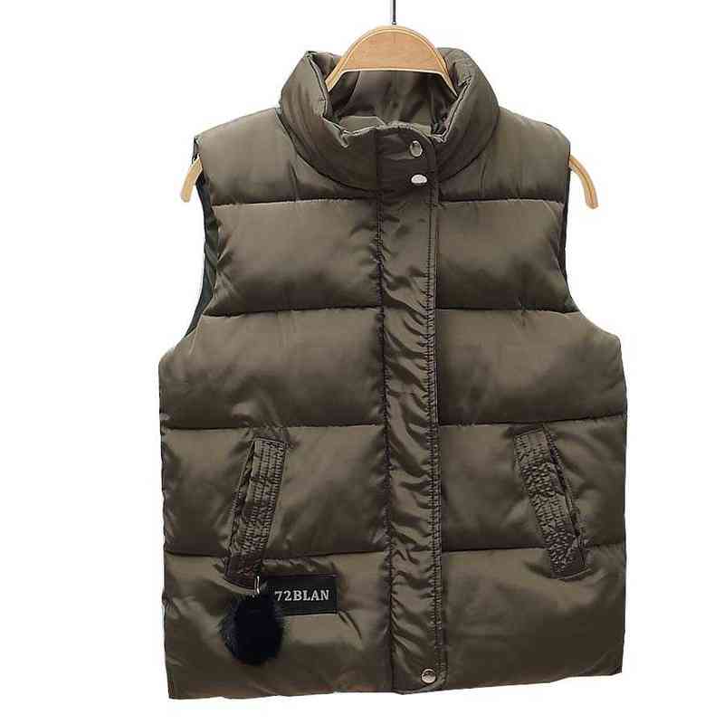 Women Vest Mandarin Collar Sleeveless Short Coat Jacket Waistcoat Female Plus Size Chalecos Para Mujer Autumn Winter 211220