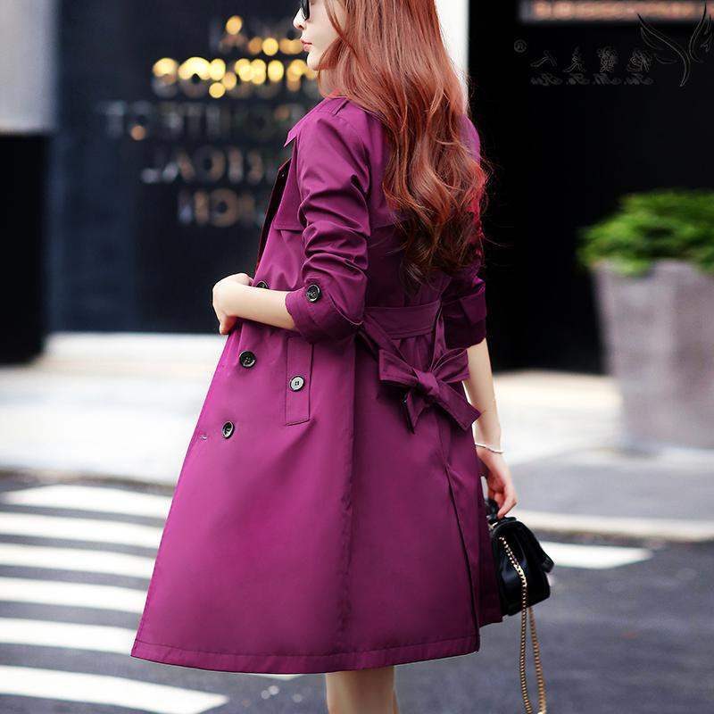 Spring Female Trench Coat for Women Turn-down Collar Slim Fit Double Breasted Coat Plus Size 3XL 4XL Women's Clothing 210218