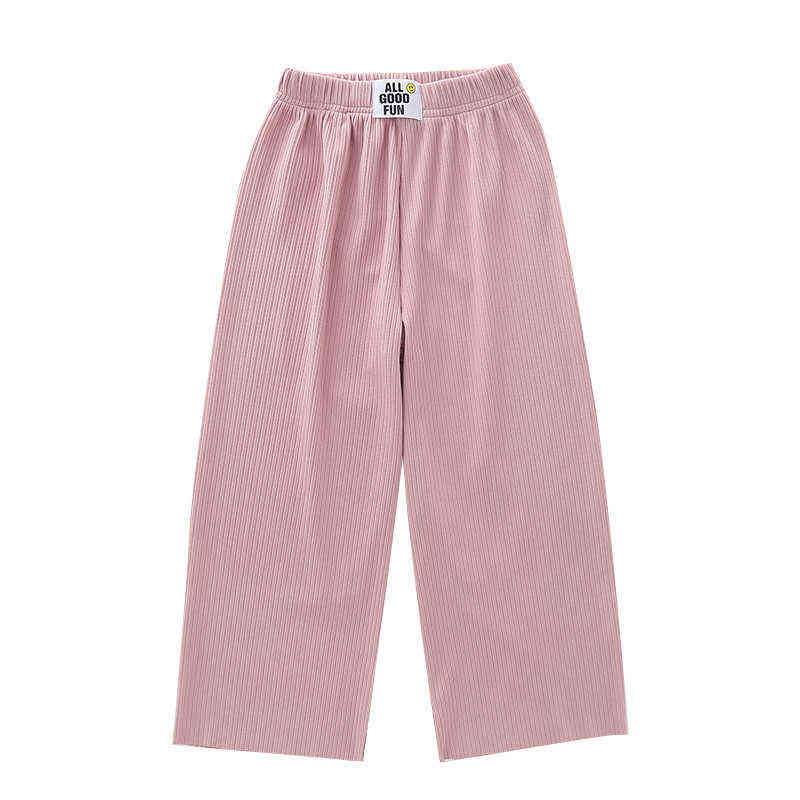 Children's Pants Fashion Teenage Girls Casual Wide Leg Lace Ice Silk Chiffon Baby Anti-Mosquito Summer Cool 211103