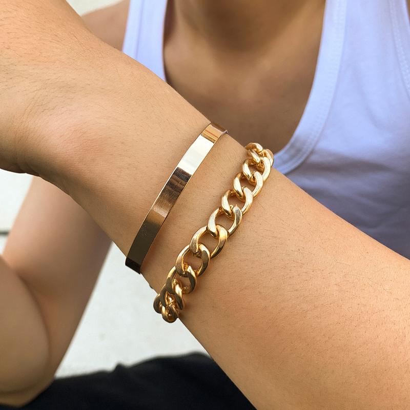 Charm Bracelets IngeSight.Z 2Pcs/Set Chunky Thick Miami Curb Cuban Bangles Hip Hop Friendship Men Gold Color Wrist Jewelry, Golden;silver
Charm Bracelets IngeSight.Z 2Pcs/Set Chunky Thick Miami Curb Cuban Bangles Hip Hop Friendship Men Gold Color Wrist Jewelry, Golden;silver