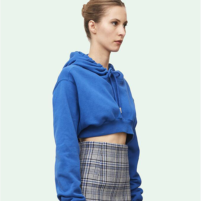 Solid Gray Hooded Crop Top Women's Sweatshirt Long Sleeve Lace Up Women Hoodies Sexy Autumn Fashion Female Clothes 201212