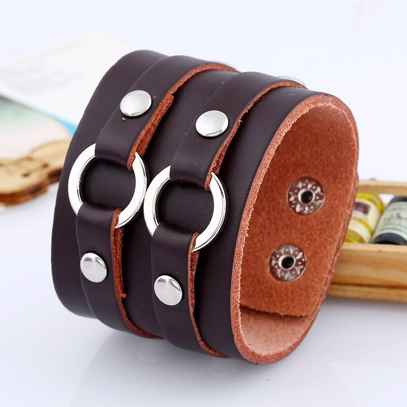 Tennis 2021 Fashion Men Leather Bracelet Punk Rock 5cm Wide Genuine Belt Rivet Wrap Vintage Brown Cuff Bangles 
Tennis 2021 Fashion Men Leather Bracelet Punk Rock 5cm Wide Genuine Belt Rivet Wrap Vintage Brown Cuff Bangles