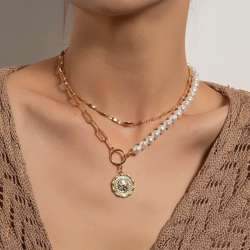 Pendant Necklaces Trendy Elegant Imitation Pearls Thick Chain Face Necklace Women Punk Geometric Clavicle Colar Jewelry Gift
Pendant Necklaces Trendy Elegant Imitation Pearls Thick Chain Face Necklace Women Punk Geometric Clavicle Colar Jewelry Gift