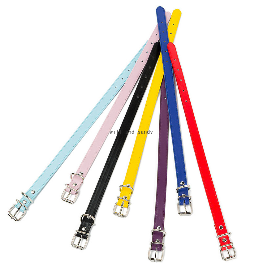 Pin Buckle Adjustable Candy Color PU Leather Adjustable Dog Collars Sturdy Puppy Leash Collar Pet Supplies Red Black Blue
Pin Buckle Adjustable Candy Color PU Leather Adjustable Dog Collars Sturdy Puppy Leash Collar Pet Supplies Red Black Blue
