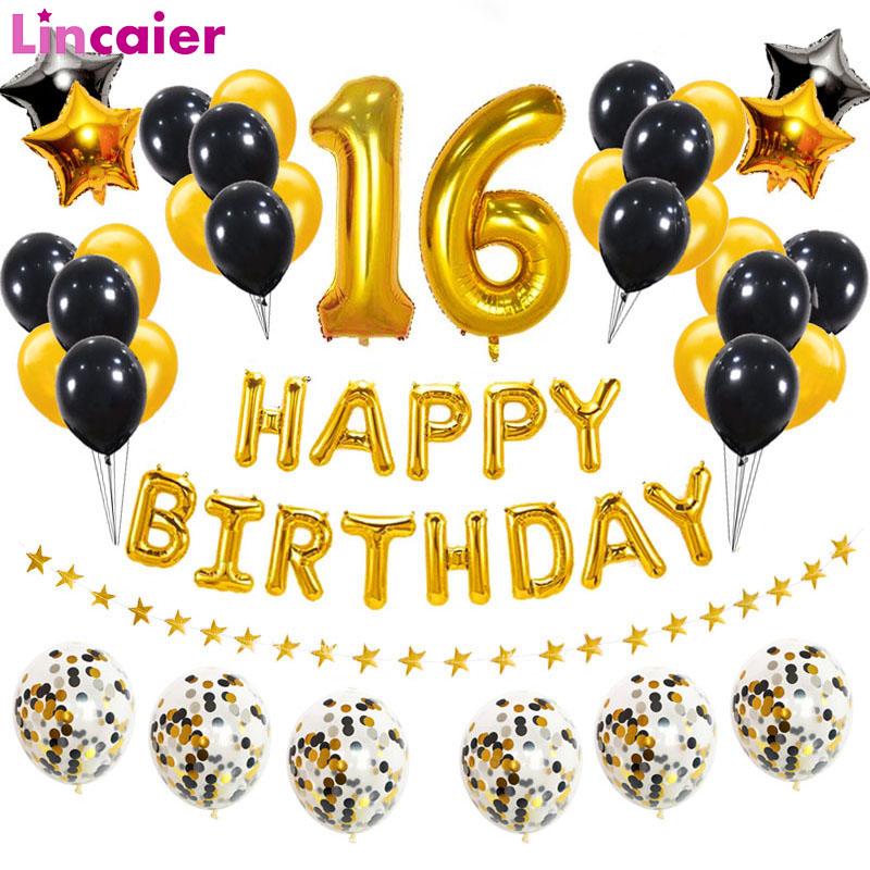 Party Decoration Number 16 Foil Balloon Happy Birthday Decorations Sweet Years Old Boy Girl 16th Gold Black Home Decor Anniversary
Party Decoration Number 16 Foil Balloon Happy Birthday Decorations Sweet Years Old Boy Girl 16th Gold Black Home Decor Anniversary