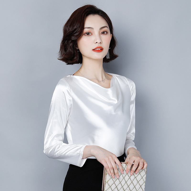 Korean Fashion Silk Women Blouses Satin Autumn White Women Shirts Plus Size XXXL Womens Tops and Blusas Femininas Elegante 210225