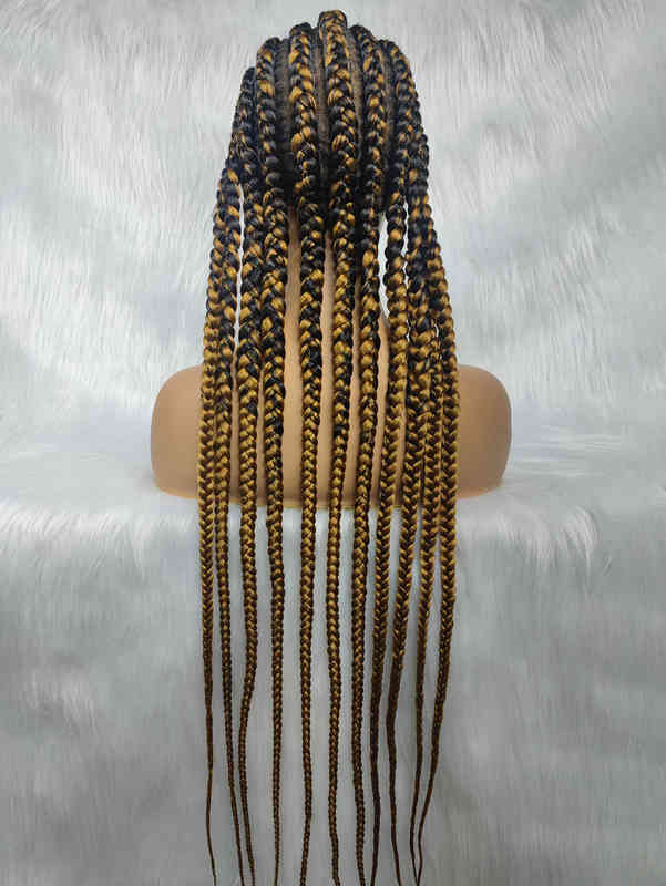 Braided Wigs Full Lace Wig 34inches Braiding Hair For Black Women Synthetic Box Braids Hair Wigs For Wholesale 220121