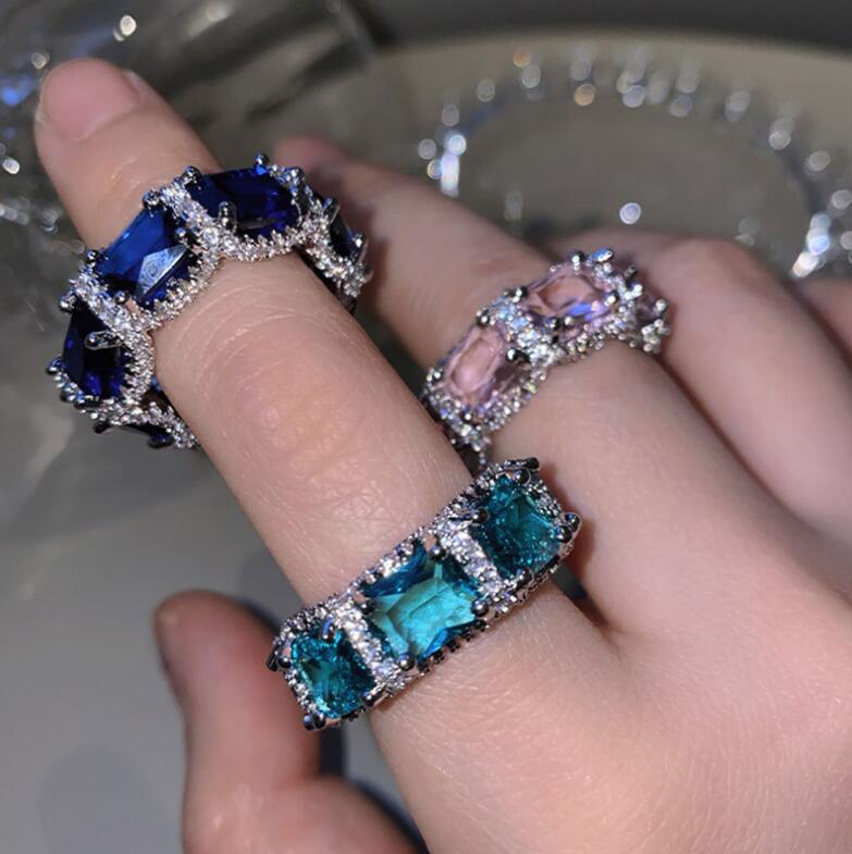 Sparkg Sterg Sier Wedding Rings for Women - Eternity Bands with 5A Cubic Zirconia