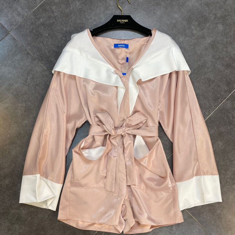 Spring Arrivals Contrast Color Hooded Playsuit Long Sleeve Waist With Belt Bathrobe Style Women Romper 11B388 210525, Pink
Spring Arrivals Contrast Color Hooded Playsuit Long Sleeve Waist With Belt Bathrobe Style Women Romper 11B388 210525, Pink