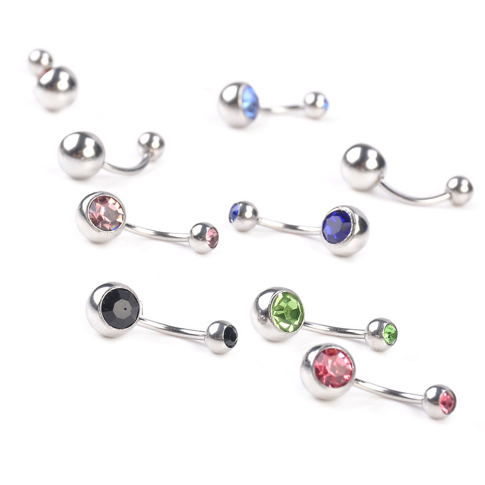 316L Titanium Steel Belly Button Rings Clear CZ Crystal Navel Rings Belly Rings Belly Piercing Wholesale Price