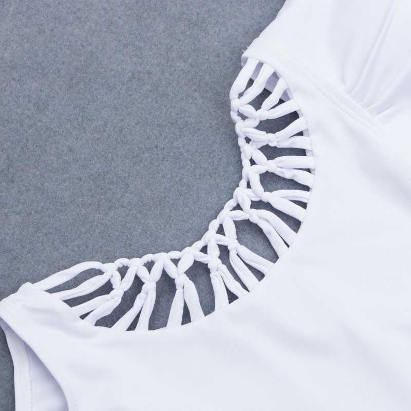 Sexy White Halter Cut Out Bandage Trikini Swim Bathing Suit Monokini Push Up Brazilian Swimwear Women Swimsuit 210625