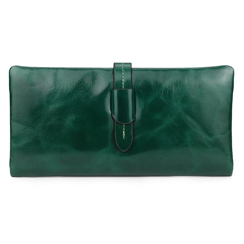 Wallets Genuine Cow Leather Women Long Wallet Female Mini Oil Wax Skin Material Green Color Not Compartment Pockets Zipper, Black
Wallets Genuine Cow Leather Women Long Wallet Female Mini Oil Wax Skin Material Green Color Not Compartment Pockets Zipper, Black