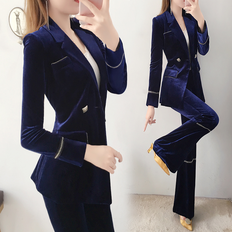 Quality Gold Velvet New Thick Autumn and Winter Wear Burn Pants Temperament Two-piece Suit 89a6, Blue
Quality Gold Velvet New Thick Autumn and Winter Wear Burn Pants Temperament Two-piece Suit 89a6, Blue