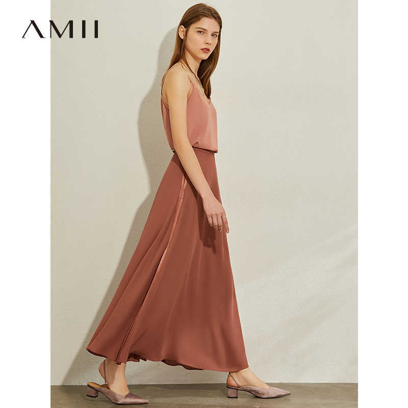 Minimalism Spring Summer Aline High Waist Women's Skirt Caual Lady Pocket Ankel-length Female 12040242 210527