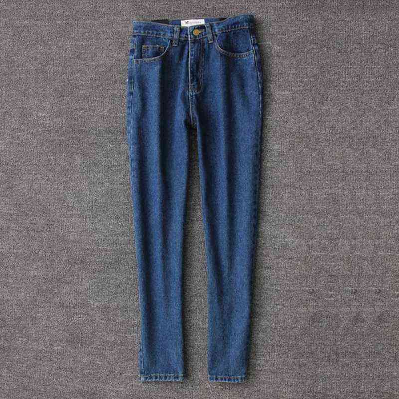 Vintage ladies boyfriend jeans for women mom high waisted jeans blue casual pencil trousers korean streetwear denim pants 211111