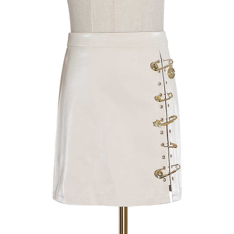 High Waist Silm Temperament Leather Bodycon Skirts Women Fashion Sexy All-match Jupe Elegant All-match Bottoms Female 210525