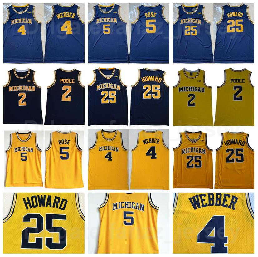 NCAA Michigan Wolverines College Basketball 25 Juwan Howard Jersey 4 Chris Webber 2 Jorda Poole 5 Jalen Rose Retro Vintage University Navy Blue Yellow Good Quality, 2 yellow
NCAA Michigan Wolverines College Basketball 25 Juwan Howard Jersey 4 Chris Webber 2 Jorda Poole 5 Jalen Rose Retro Vintage University Navy Blue Yellow Good Quality, 2 yellow