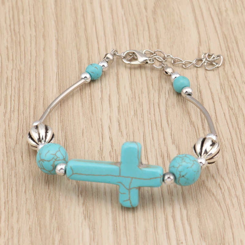 women's Beaded cross Tibetan silver Turquoise Link Chain Bracelets GSTQB014 fashion gift national style women men's DIY bracelet
women's Beaded cross Tibetan silver Turquoise Link Chain Bracelets GSTQB014 fashion gift national style women men's DIY bracelet