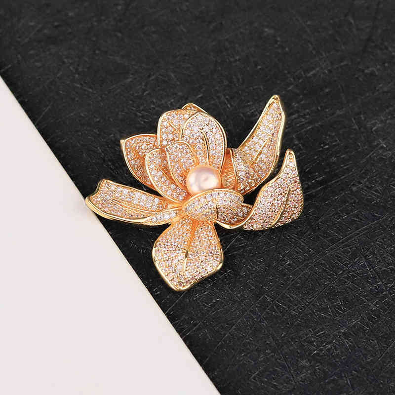 2021ins Fashion Personality Setting Chrysanthemum Brooch Pin Women's Elegant Dress Accessories