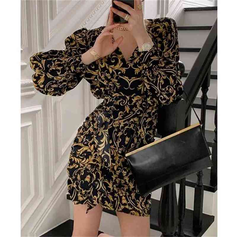 High Waist Irregular Ruffle Printed Dress Woman Clothes Chic Korean Puff-sleeve Vestidos Vintage Elegant Dresses Female Spring 210603
High Waist Irregular Ruffle Printed Dress Woman Clothes Chic Korean Puff-sleeve Vestidos Vintage Elegant Dresses Female Spring 210603