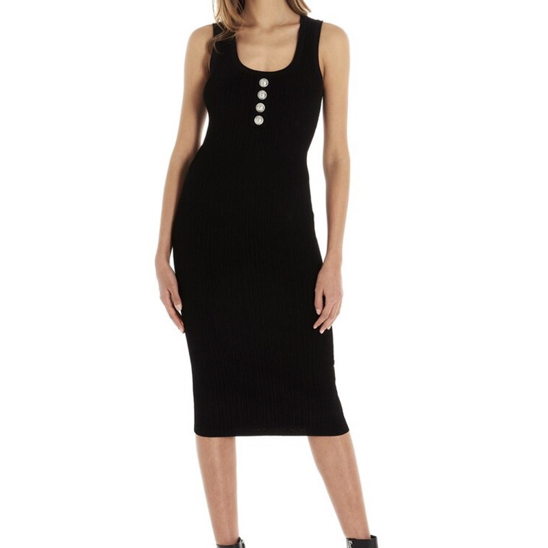 New Sexy Women Runway Dresses Scoop Neck Sleeveless Knit Slim Dress High Quality Female Bodycon Midi Long Milan Runway Party Dresses E40, Black
New Sexy Women Runway Dresses Scoop Neck Sleeveless Knit Slim Dress High Quality Female Bodycon Midi Long Milan Runway Party Dresses E40, Black