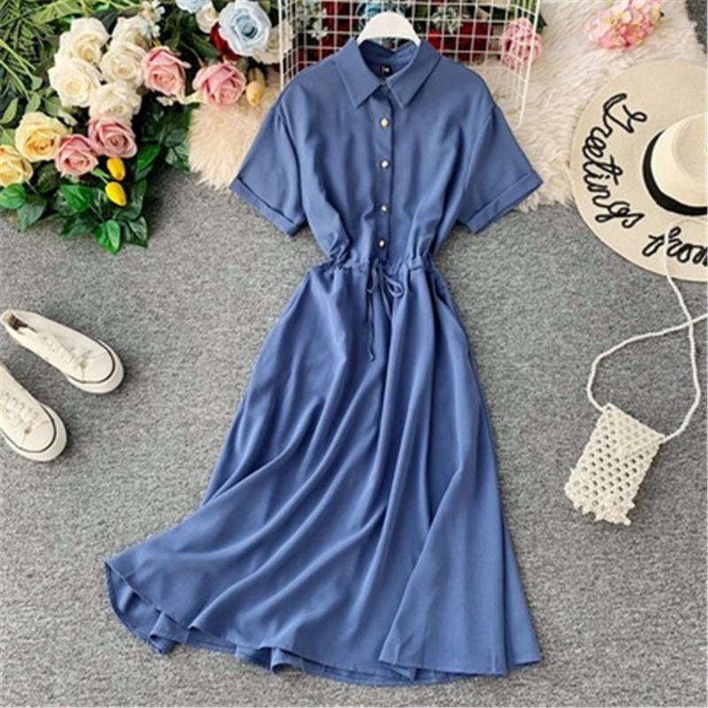 Casual Dresses Korean Slim 2022 Summer Midi Long Blouse Dress A-Line Party Vestido De Festa Women Elegant Office Vestidos ZY4639, Black;gray
Casual Dresses Korean Slim 2022 Summer Midi Long Blouse Dress A-Line Party Vestido De Festa Women Elegant Office Vestidos ZY4639, Black;gray