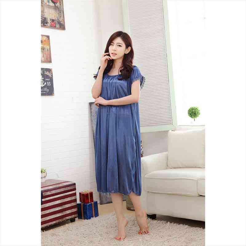 Summer Sexy Sleep Clothing Plus Size Nighties Lingerie Homewear Women Nightgown Silk Sleepshirts Short-sleeve Sleepwear, Black;red
Summer Sexy Sleep Clothing Plus Size Nighties Lingerie Homewear Women Nightgown Silk Sleepshirts Short-sleeve Sleepwear, Black;red
