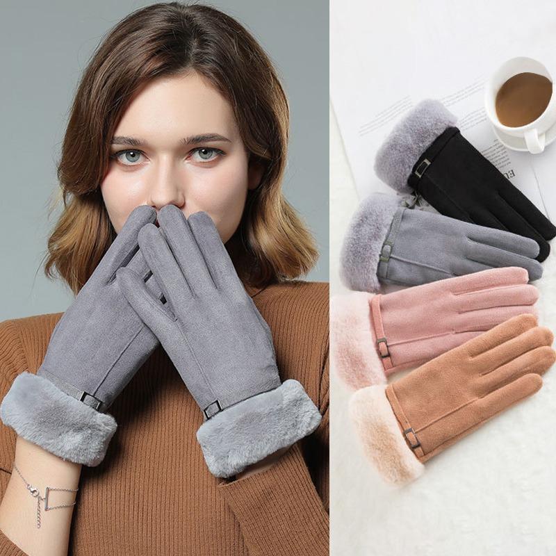 Five Fingers Gloves Furry Women Mittens Suede Warm Full Finger Cycling Winter Thicken Windproof Touch Screen Fashionable
Five Fingers Gloves Furry Women Mittens Suede Warm Full Finger Cycling Winter Thicken Windproof Touch Screen Fashionable