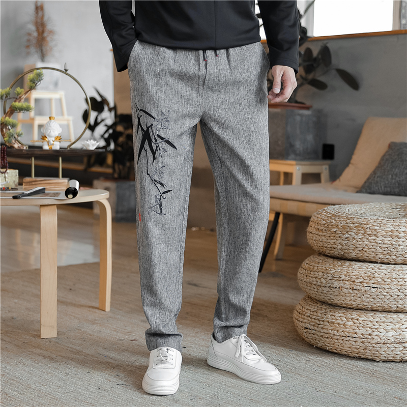 2021 Spring New Fashion Harem Men Embroidery Linen Cotton Elastic Waist Pants Chinese Style Solid Man Trousers So2y 4jid, Gray
2021 Spring New Fashion Harem Men Embroidery Linen Cotton Elastic Waist Pants Chinese Style Solid Man Trousers So2y 4jid, Gray