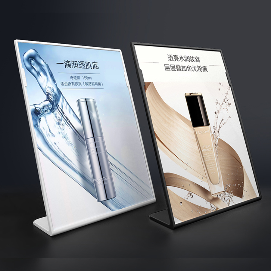 A5 L Shape Tabletop Acrylic Menu Sign Holder Promotion Products Counter Leaflet Flyer Poster Display Stands Frame