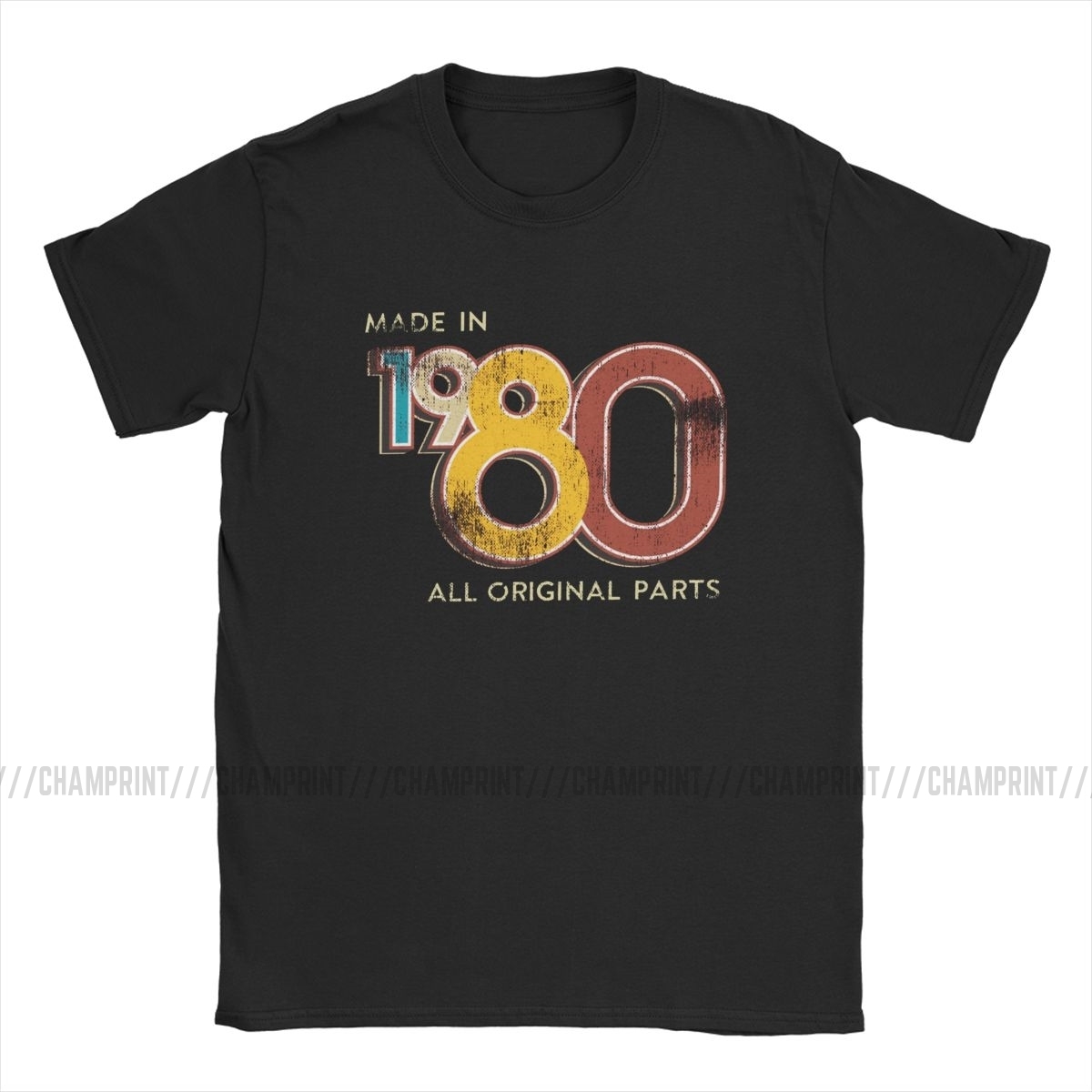 Men's Made In 1980 40th Birthday 40 Years Old School Retro 1980 T Shirt Anniversary Cotton Tops Short Sleeve Tee Unique T-Shirts T200224