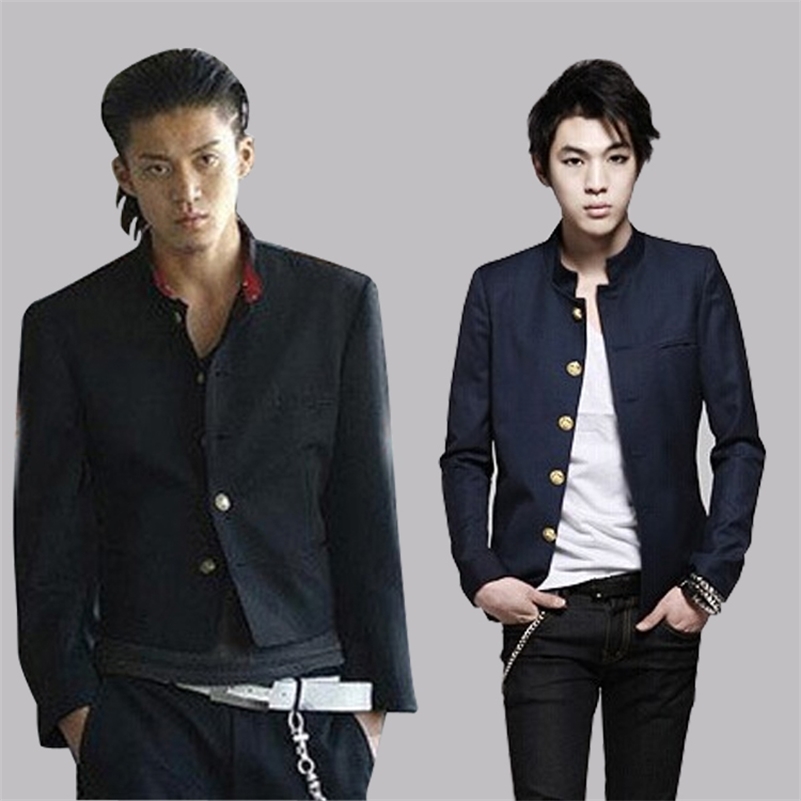 colleges university Japanese school uniform male men's slim blazer chinese tunic suit jacket top man casual 211120