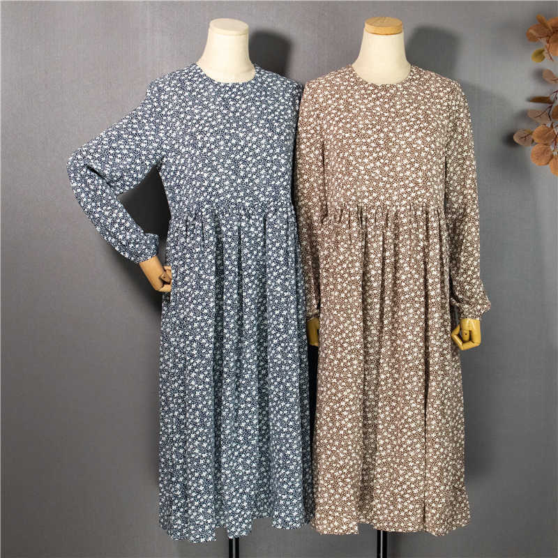 Women Spring Summer Dresses Fashionable Elegant High Waist Vintage Korean Style Floral Oversize Lady Long Dress DR9121 210806