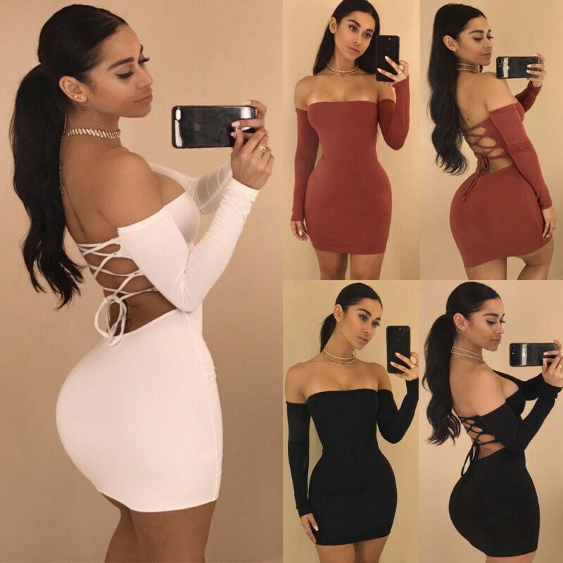 Casual Dresses Fashion Women Dress Off Shoulder Backless Skinny Sexy Bandage Bodycon Evening Party Club Short Mini Pencil, Black
Casual Dresses Fashion Women Dress Off Shoulder Backless Skinny Sexy Bandage Bodycon Evening Party Club Short Mini Pencil, Black