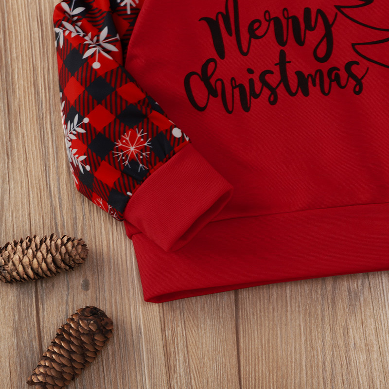 Xmas Newborn Girls Clothes Sets Spring Autumn Fashion Girl Outfits Red Checked Hooded Long Sleeved Snowflake Printed Bady Suit Kids Clothing