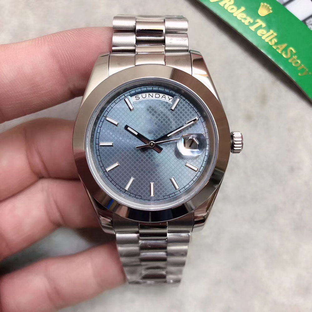 U1 Factory St9 Steel News Men Watches Ice Blue Arabic Dial DAY DATE Daydate Automatic Mechanics 41MM Sapphire Glass Stainless 238239 118239 mens watch, Slivery;brown
U1 Factory St9 Steel News Men Watches Ice Blue Arabic Dial DAY DATE Daydate Automatic Mechanics 41MM Sapphire Glass Stainless 238239 118239 mens watch, Slivery;brown