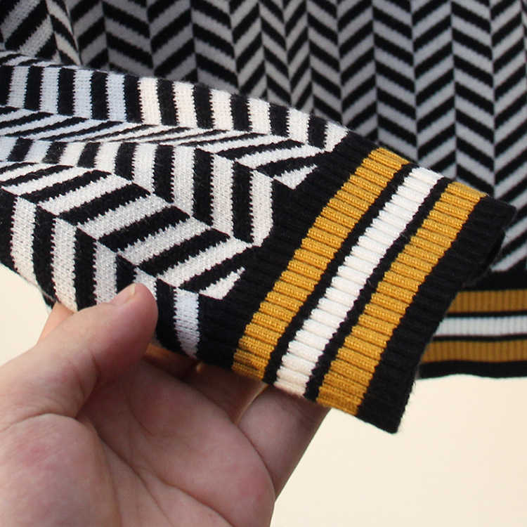 GIGOGOU Geometric Knitted Women Pullover and Sweaters Autumn Winter Thick Female Jumper Warm Striped Christmas Sweaters Pull 211109