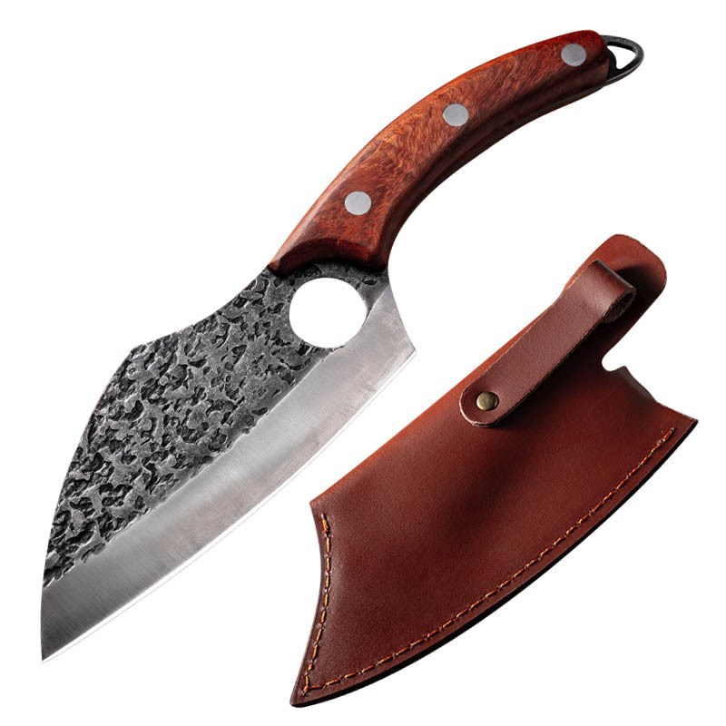 Hand Forged Meat Cleaver2styles Kitchen Chef Knife with Leather Sheath,Outdoor Butcher tools,Chopper Boning Knives for Home, Camping, Black color wood, walnut handle
Hand Forged Meat Cleaver2styles Kitchen Chef Knife with Leather Sheath,Outdoor Butcher tools,Chopper Boning Knives for Home, Camping, Black color wood, walnut handle